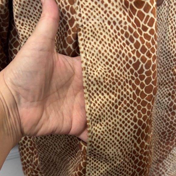 NWT Dennis Basso Brown and cream Animal Print Jacket - Picture 6 of 10